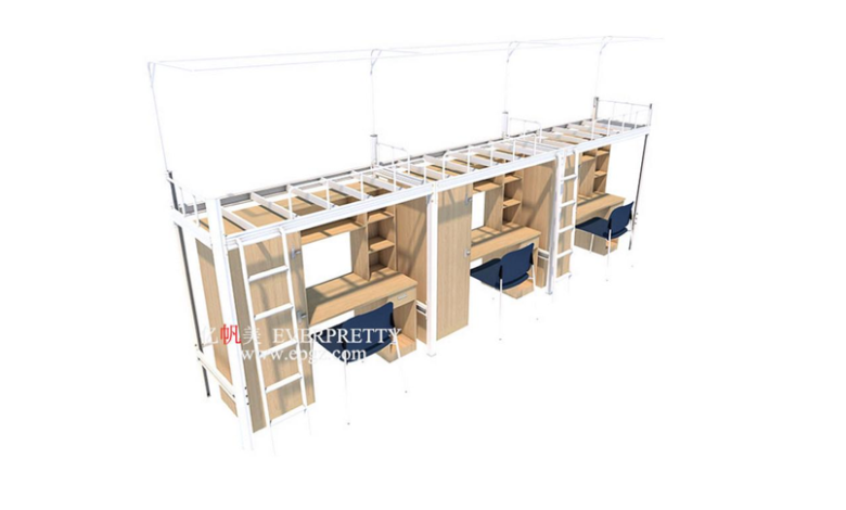 Maximizing Small Spaces: EVERPRETTY Student Bunk Beds with Storage Cabinet & Desk